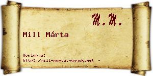 Mill Márta névjegykártya